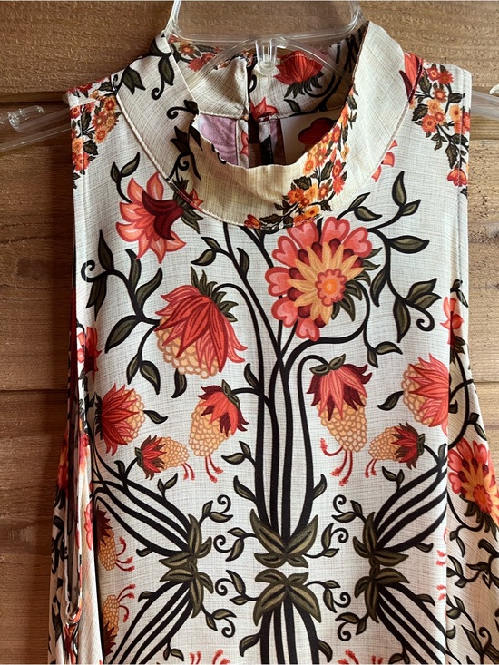 FARM Rio Dresses & Skirts - FARM RIO X ANTHROPOLOGIE - High Neck Sleeveless Flowy Cream Floral Maxi Dress